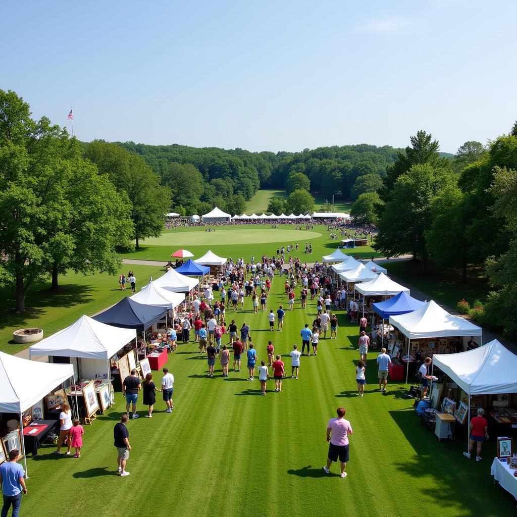 Artists showcasing their talents at Art on the Green, French Lick