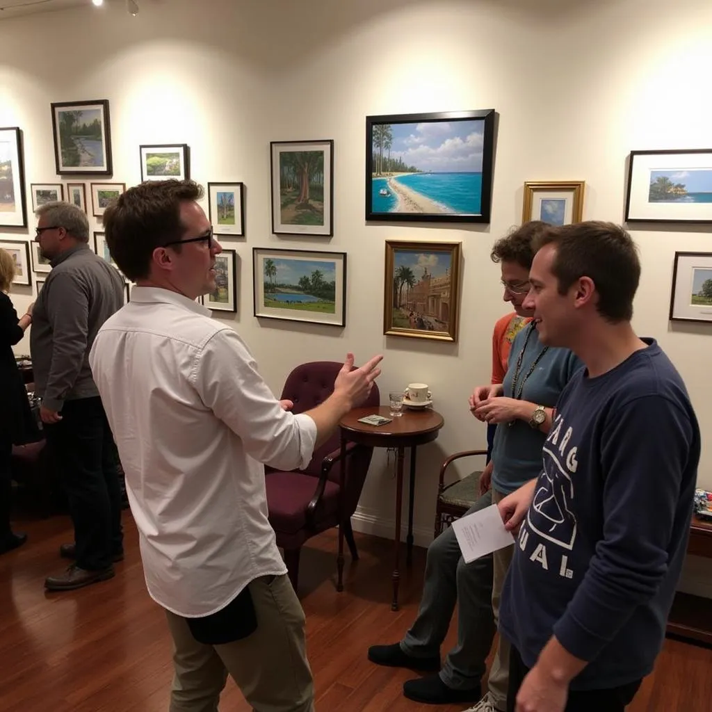 Artists showcasing their work at the Fairhope Art Walk