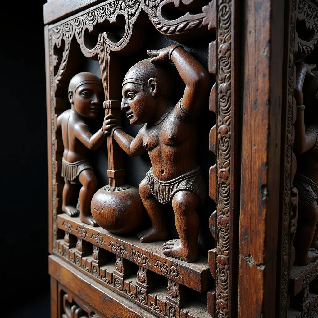 Ancient Wood Sculpture Art