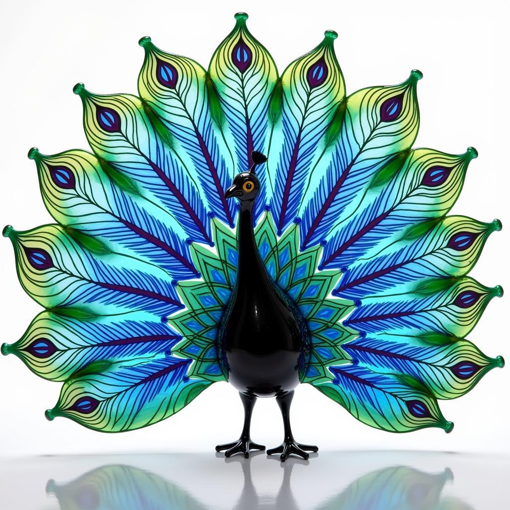 Tác phẩm nghệ thuật kính công Peacock