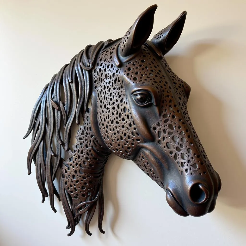 Horseshoe art: Horse head metal wall art