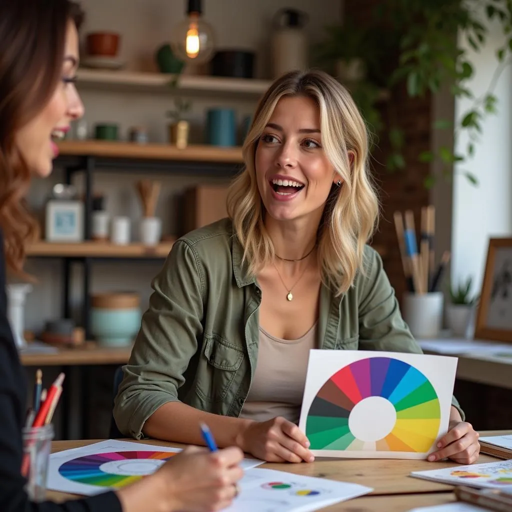 Woman Teaching About Elements of Art