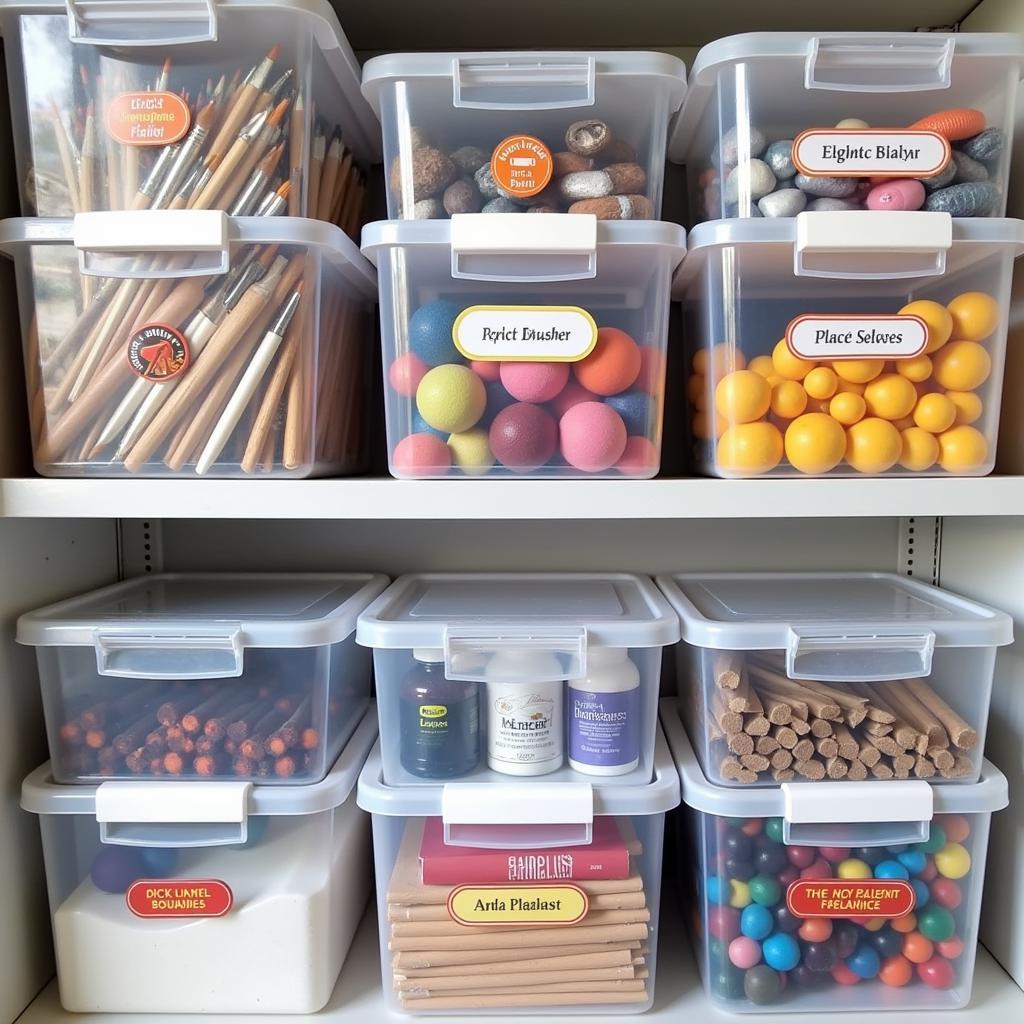 Clear Storage Bins for Art Supplies