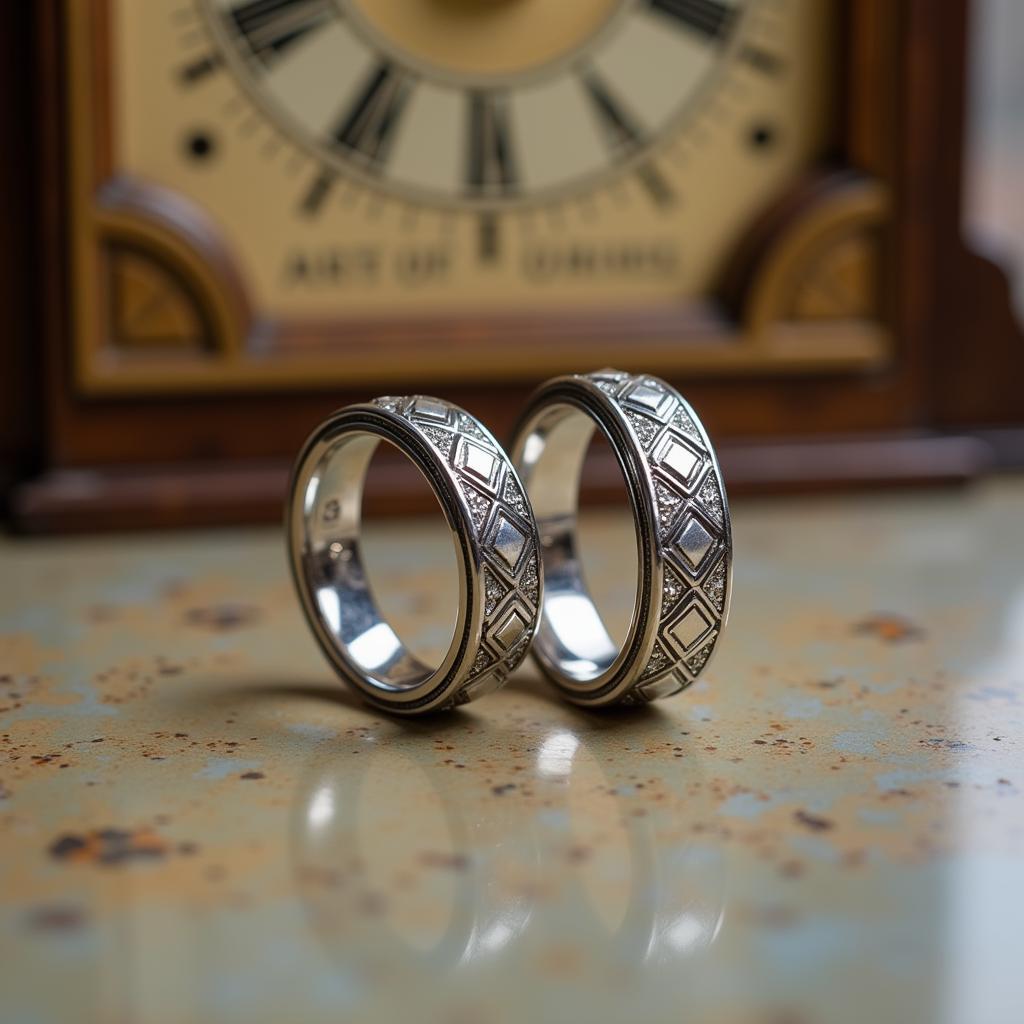 Art Deco wedding rings