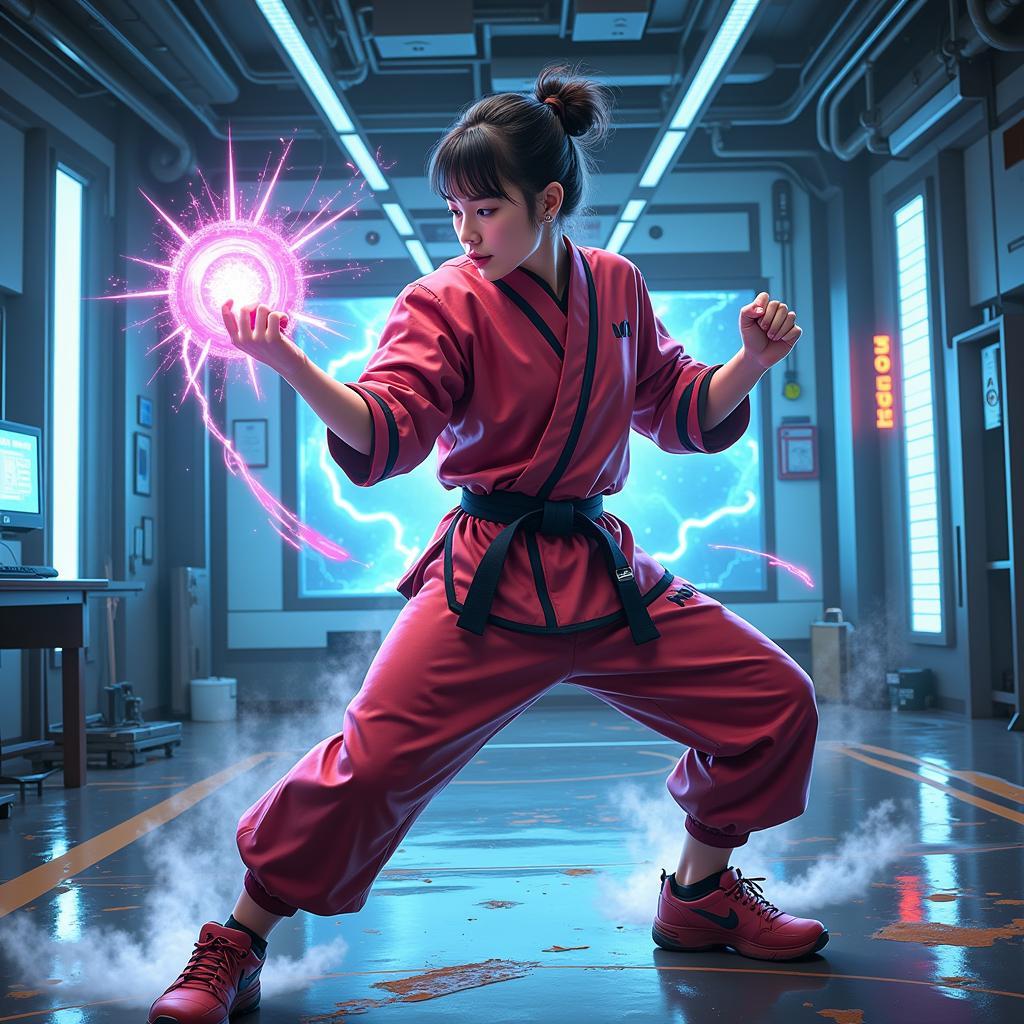 Nhân vật chính trong Apex Future Martial Arts luyện công