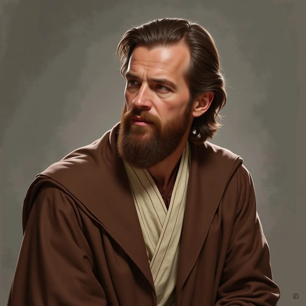 Obi Wan Kenobi chân dung kỹ thuật số