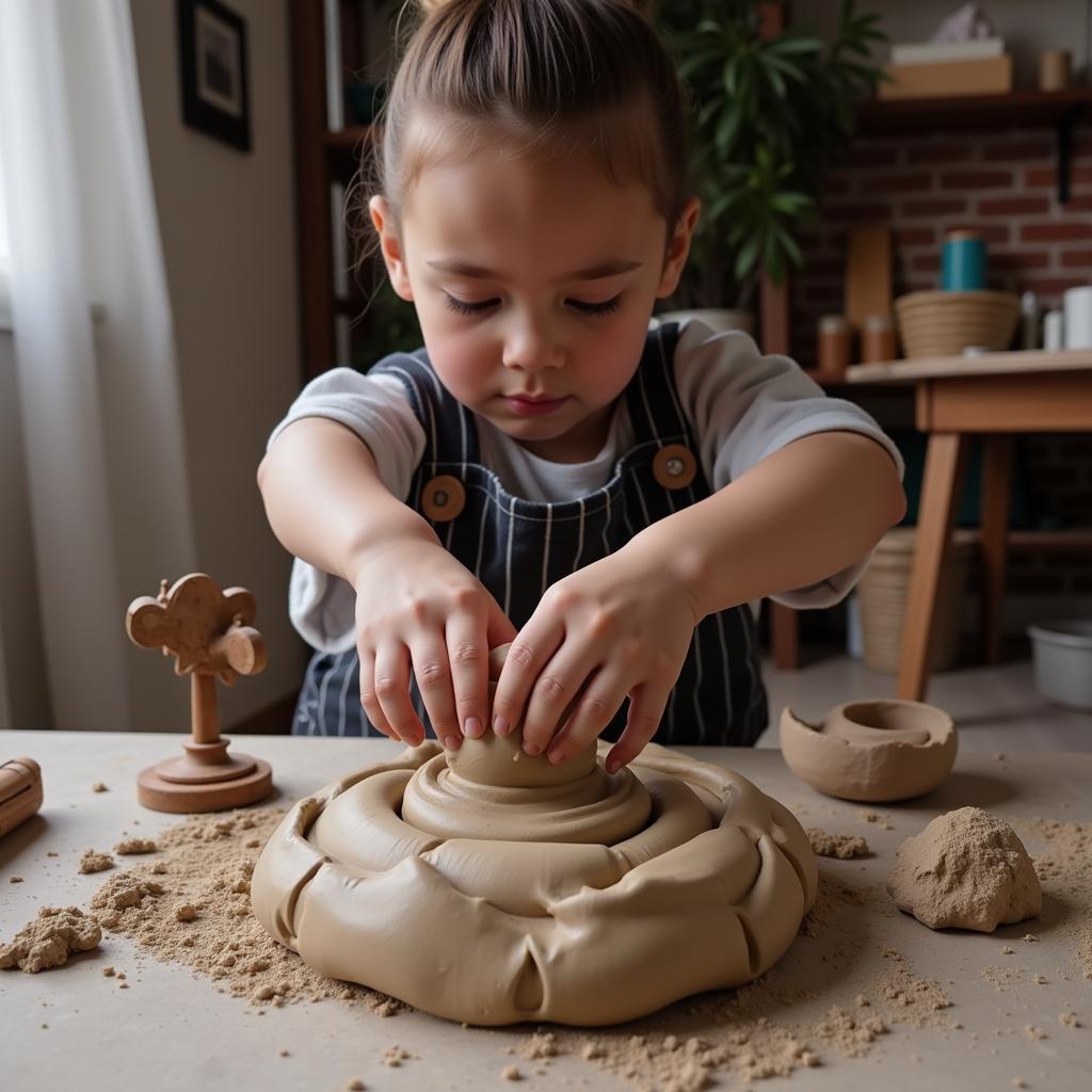 An OCD patient finds solace in creating a clay sculpture during art therapy.