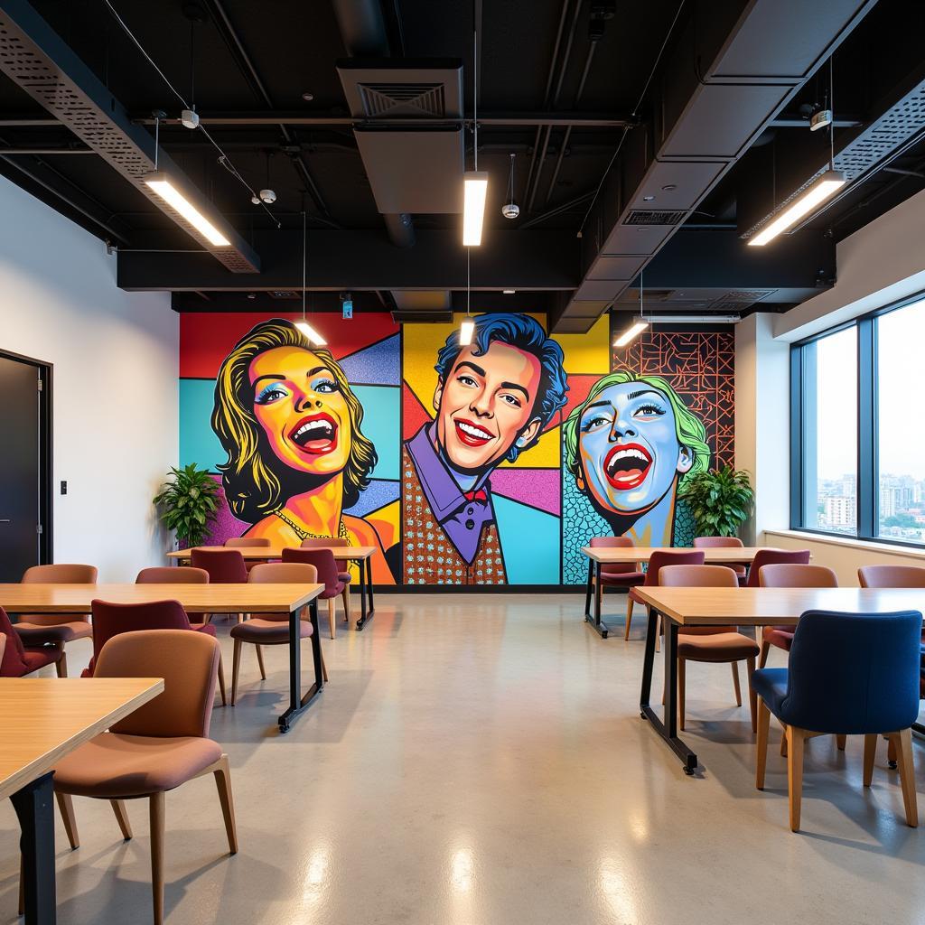 Office Wall with Pop Art Mural