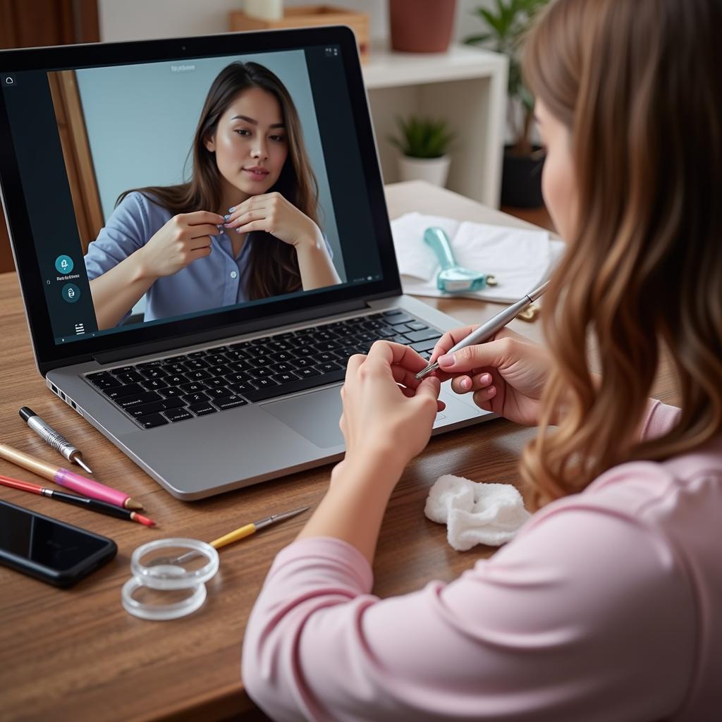 Online Nail Art Class Demonstration