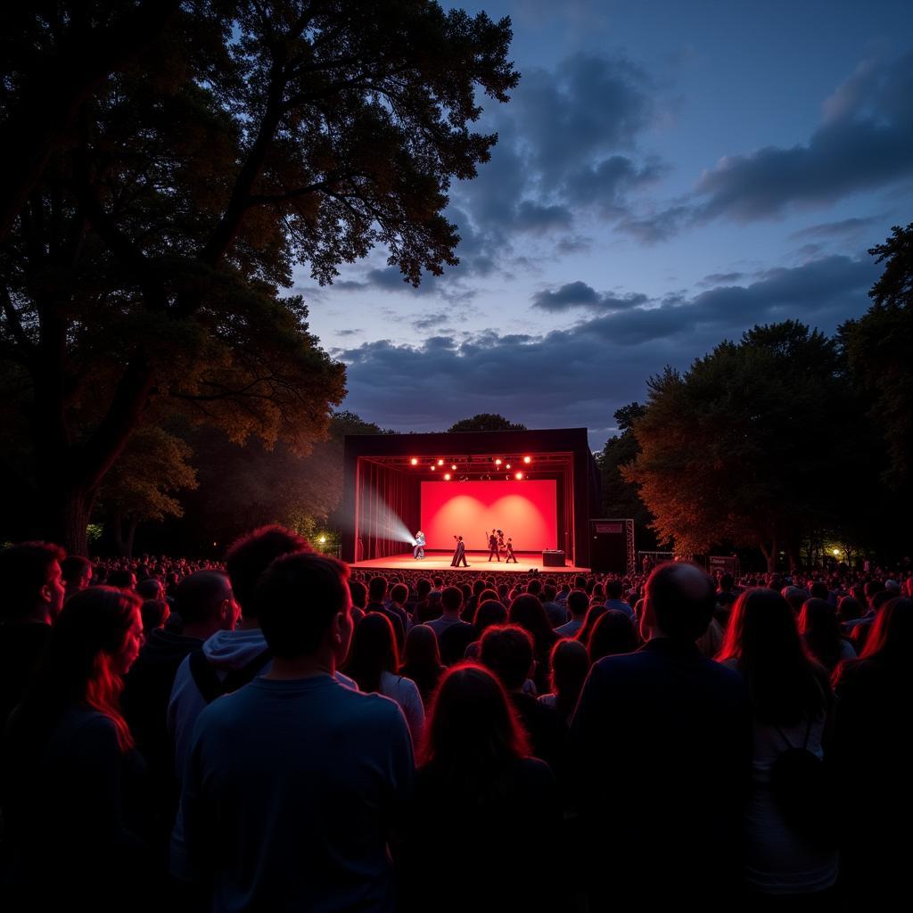 Open Air Theatre Performance in a Kent Park at Sunset