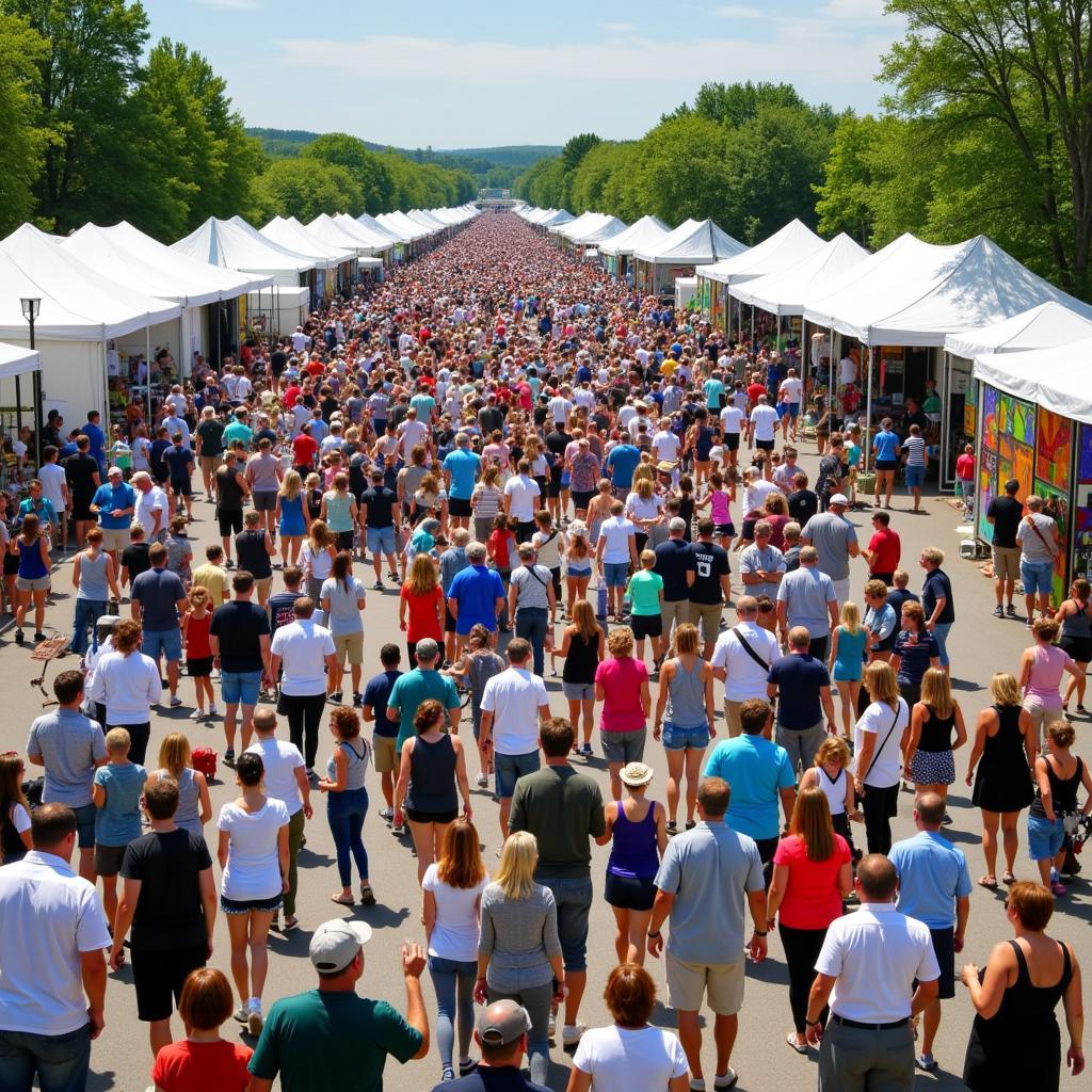 Attendees enjoying the Otsego Arts Festival