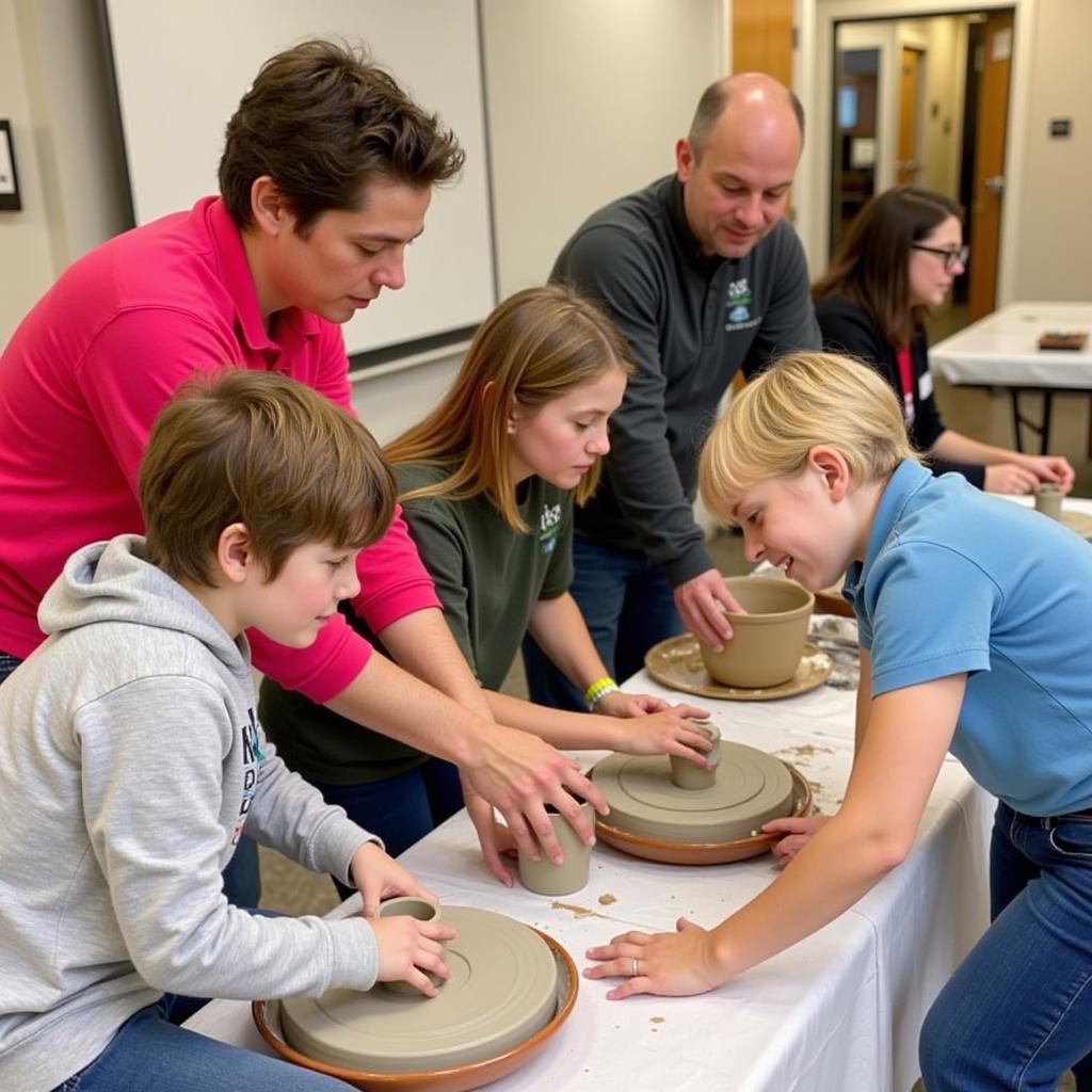 Interactive pottery workshop at the Otsego Arts Festival