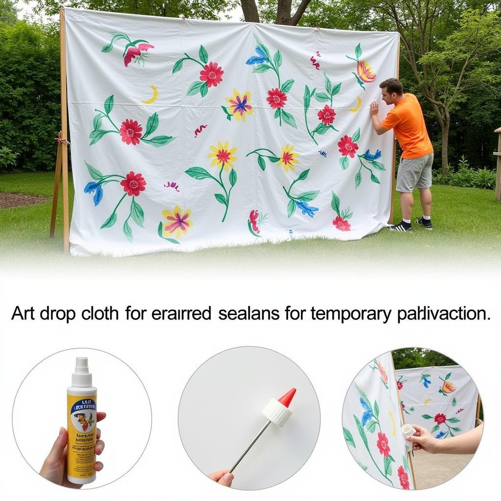 Using Art Drop Cloth for an Outdoor Backdrop