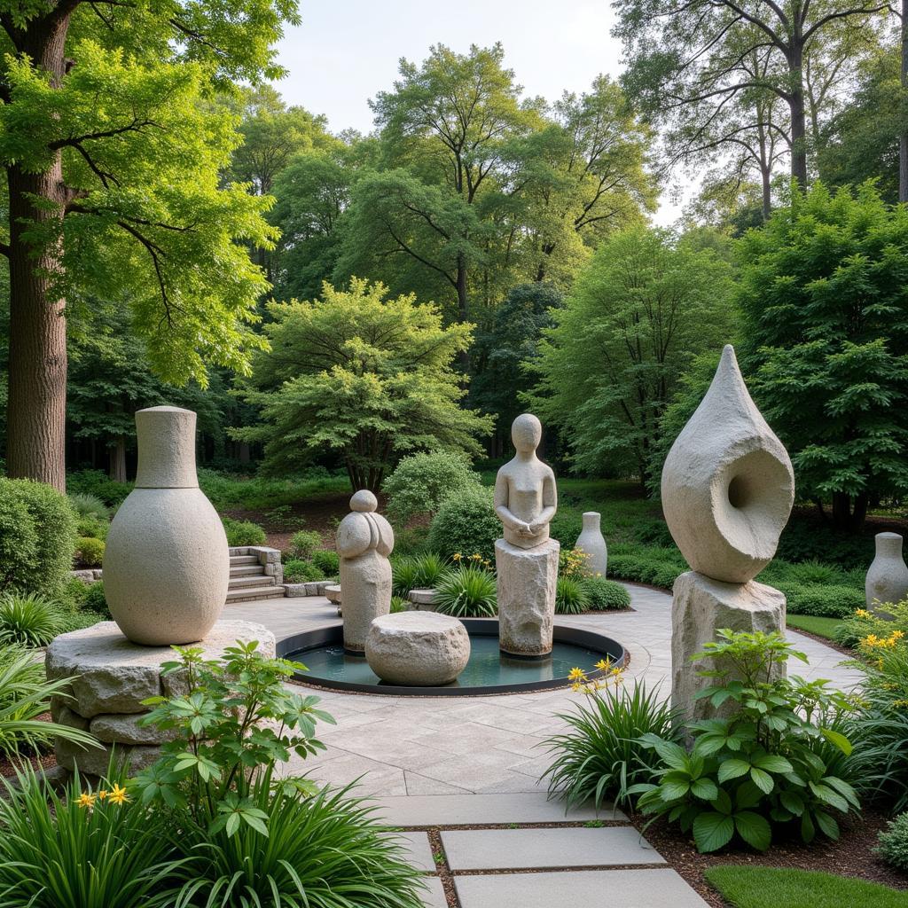 Modern Stone Sculpture Garden