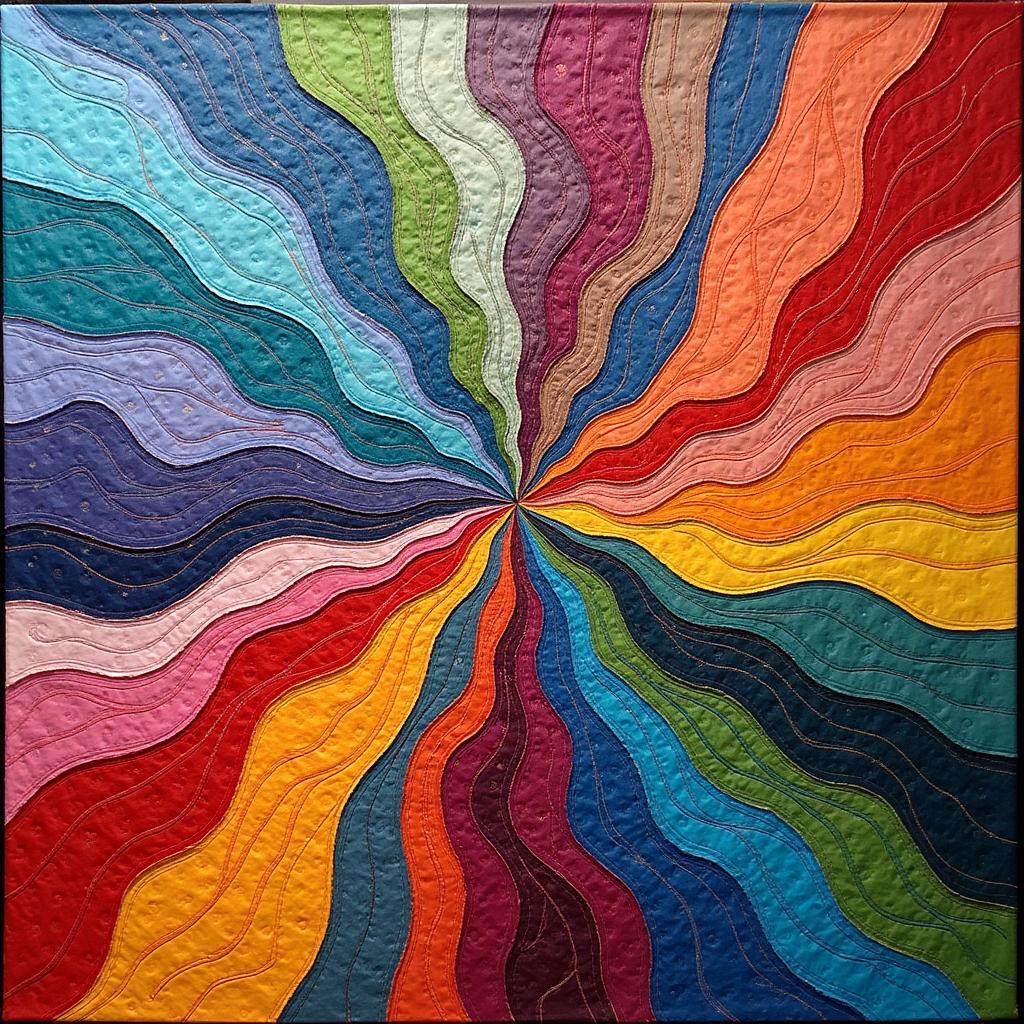 Abstract Painted Art Quilt with Bold Colors