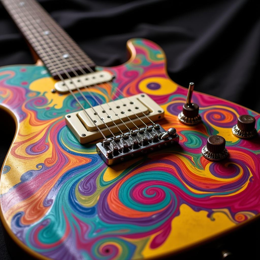 Vibrant Painted Electric Guitar