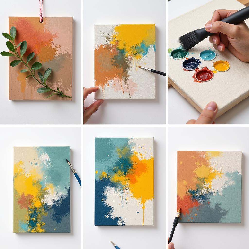 Various Painting Techniques on Natural Canvas