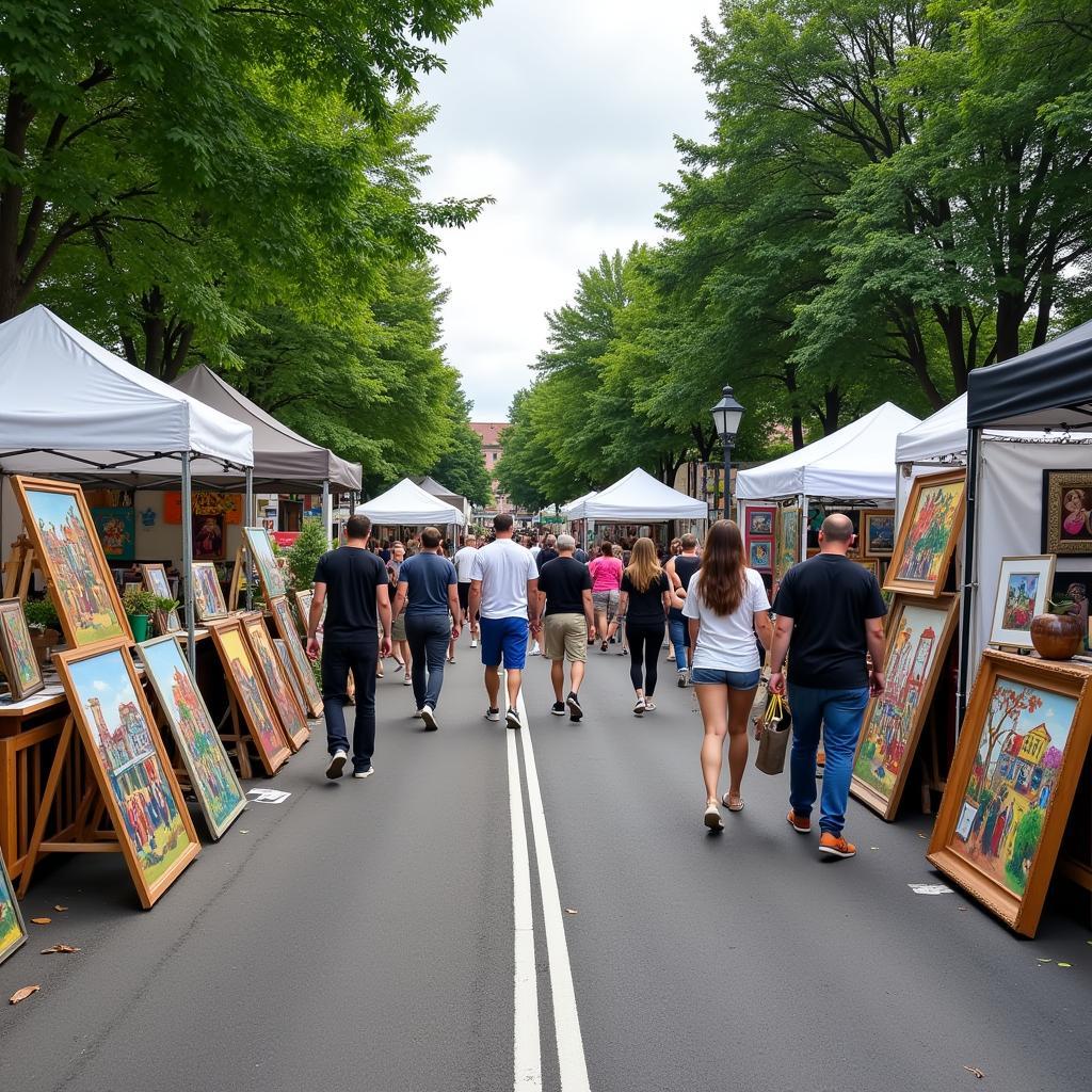 Artwork display at Palo Alto Art Festival