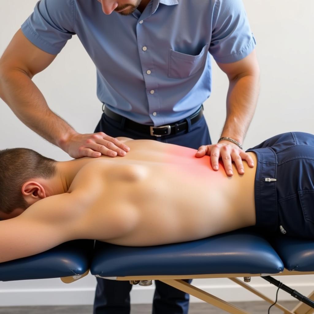 Patient receiving chiropractic adjustment