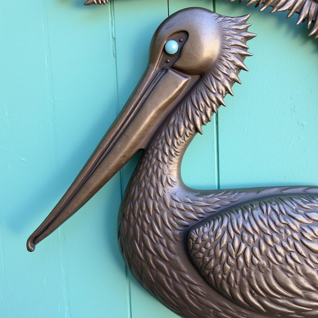 Pelican Metal Wall Art for Coastal Decor