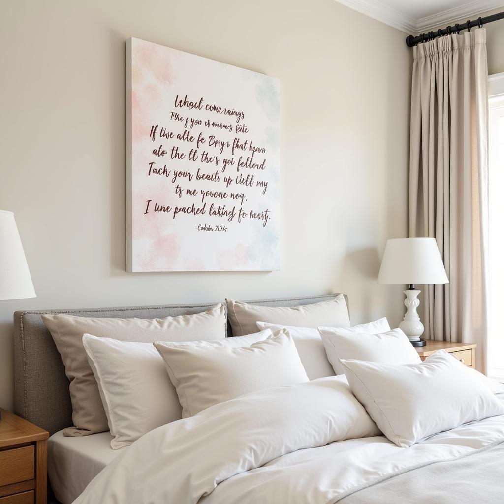 Personalized Canvas Art in a Bedroom