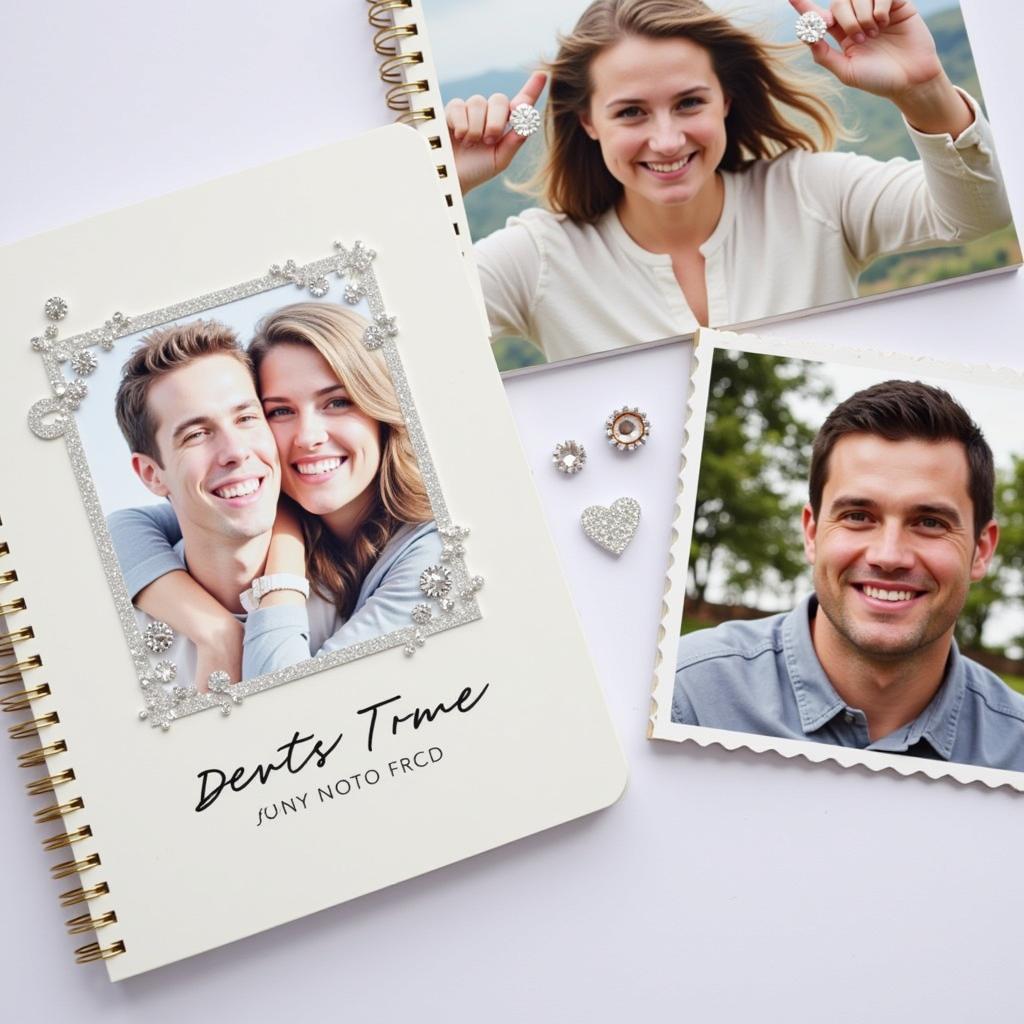 A diamond art notebook personalized with a custom photo, demonstrating the potential for unique and sentimental creations.