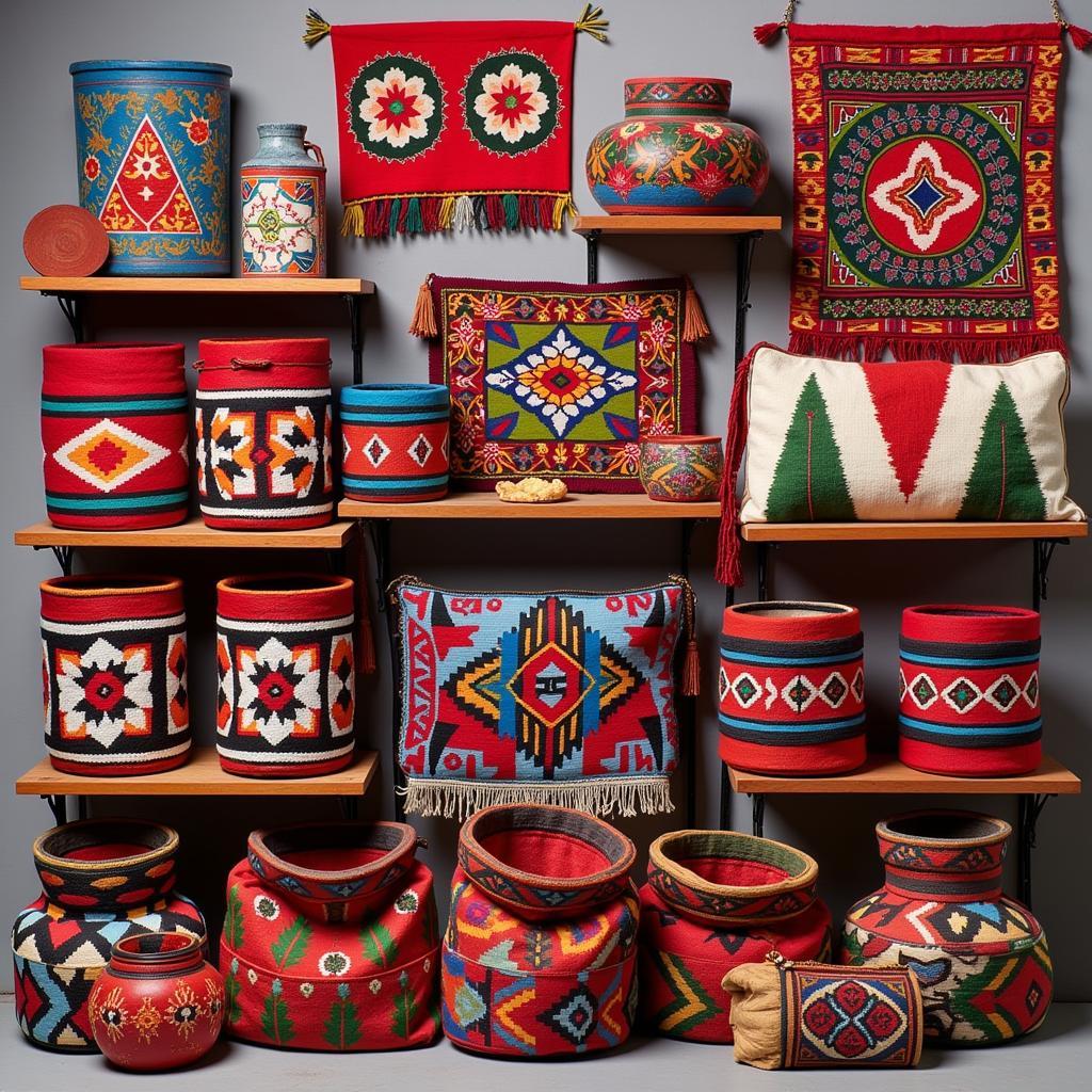 Display of Peruvian Folk Art with Textiles