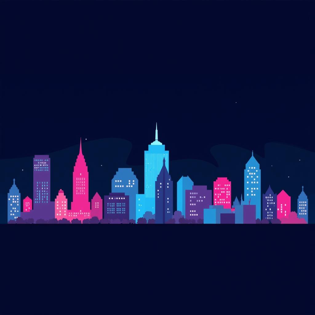 Vector Art of Philadelphia Skyline at Night