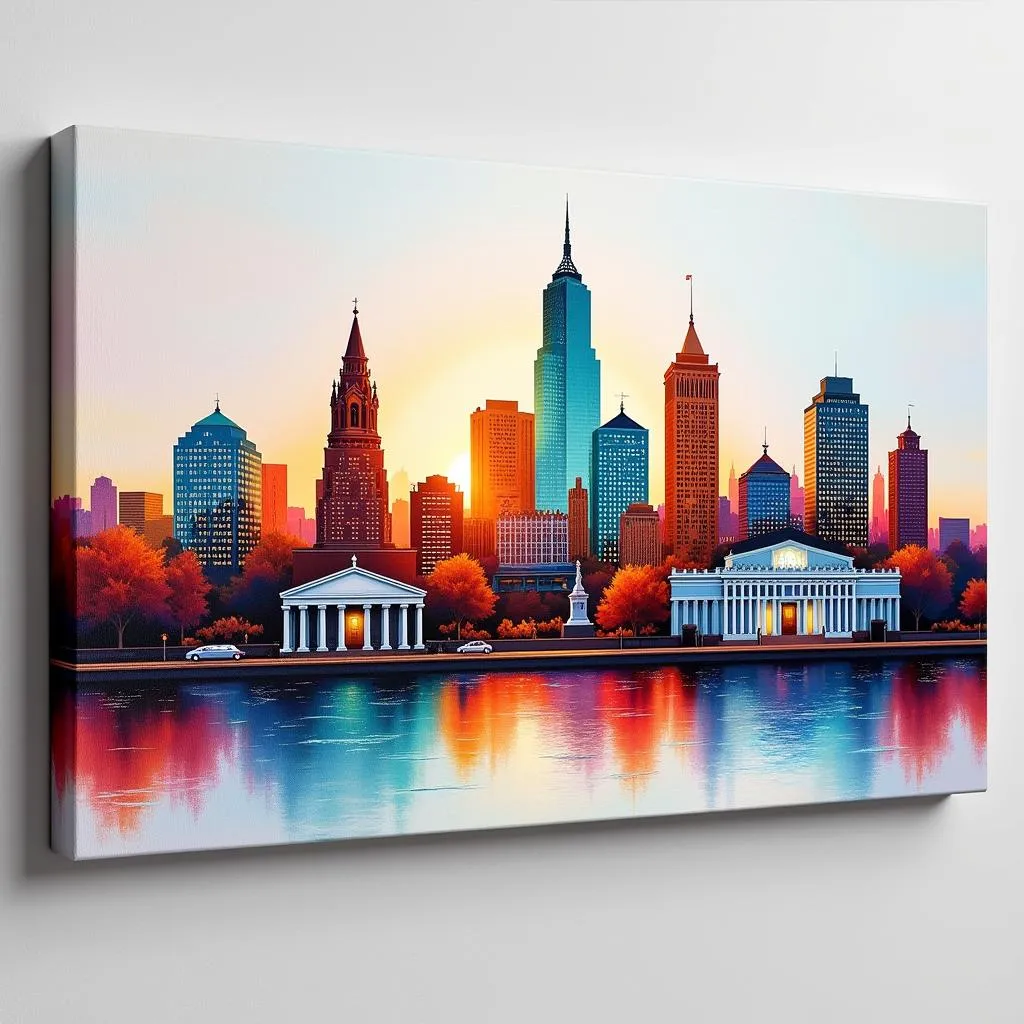 Philadelphia Skyline Wall Art on Canvas