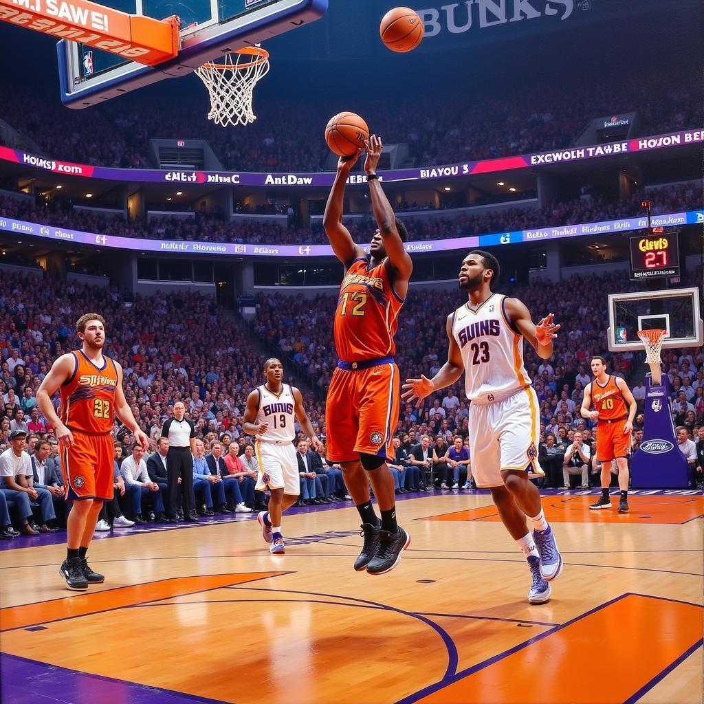 Phoenix Suns Painting: Courtside Action