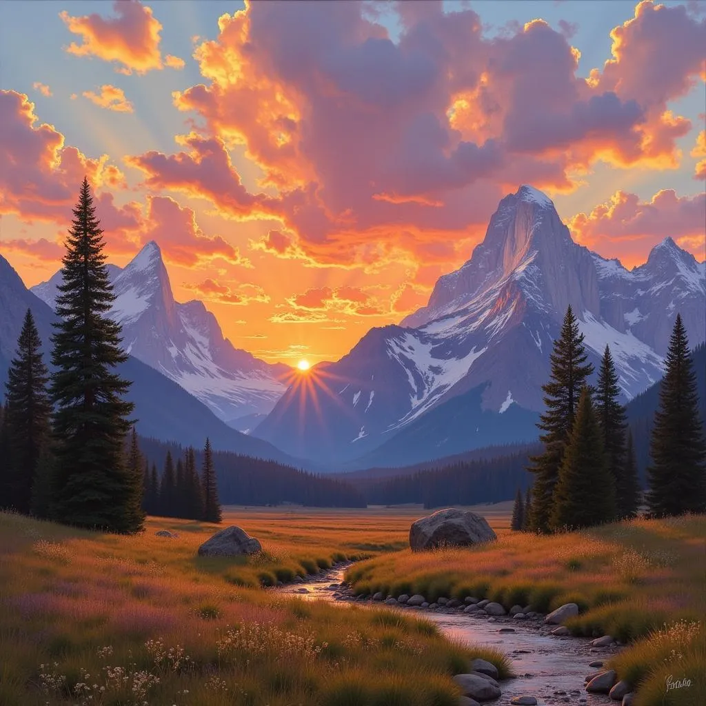 Phong cách hội họa lãng mạn trong Teton art