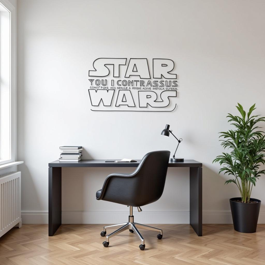 Phòng làm việc trang trí wall art Star Wars