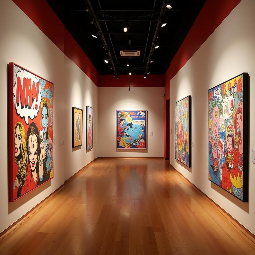 Pop Art Exhibition with Colorful Artwork