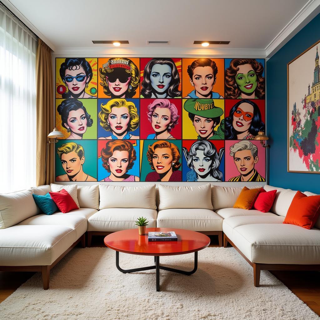 Pop Art Mural Living Room