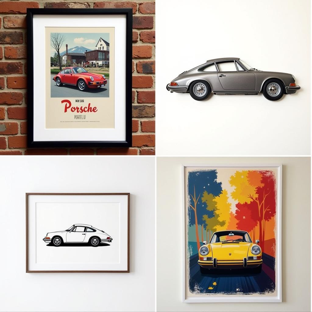 Porsche 911 wall art in various styles and mediums