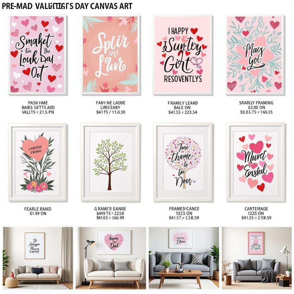 Pre-Made Valentines Canvas Art Examples