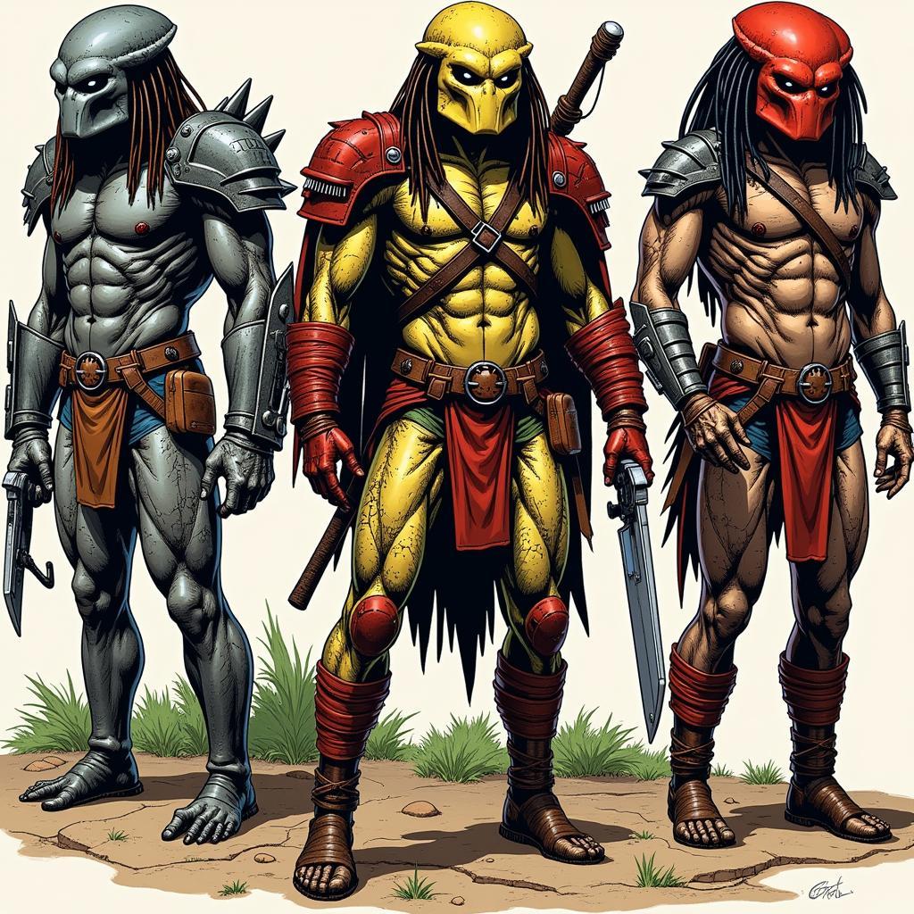 Early Predator Comic Art Designs