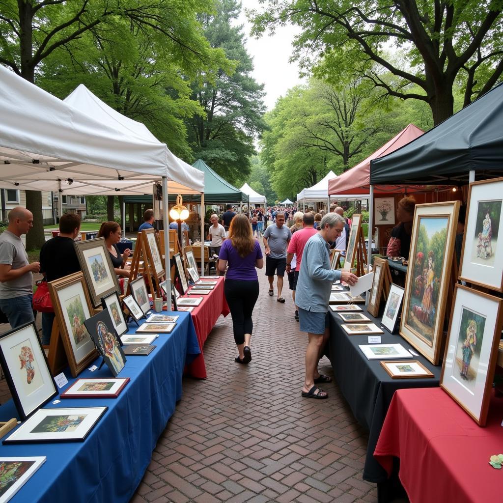 Art displayed at the Princeton Art Bazaar