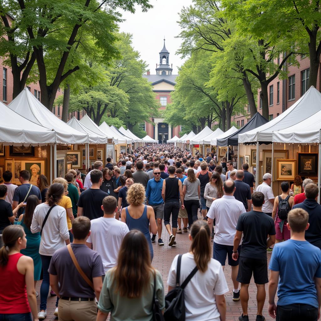 Crowds gather at the Princeton Art Bazaar