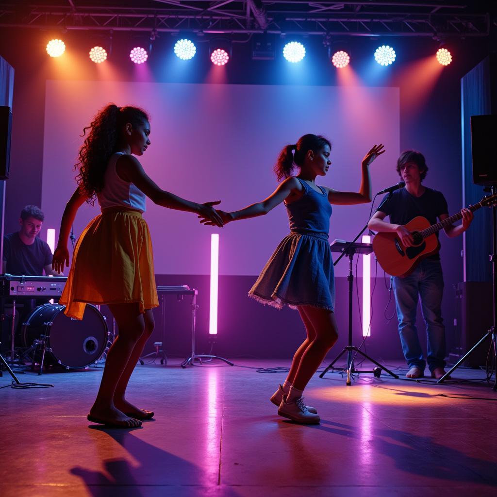 A group of young performers captivating the audience in a virtual performance