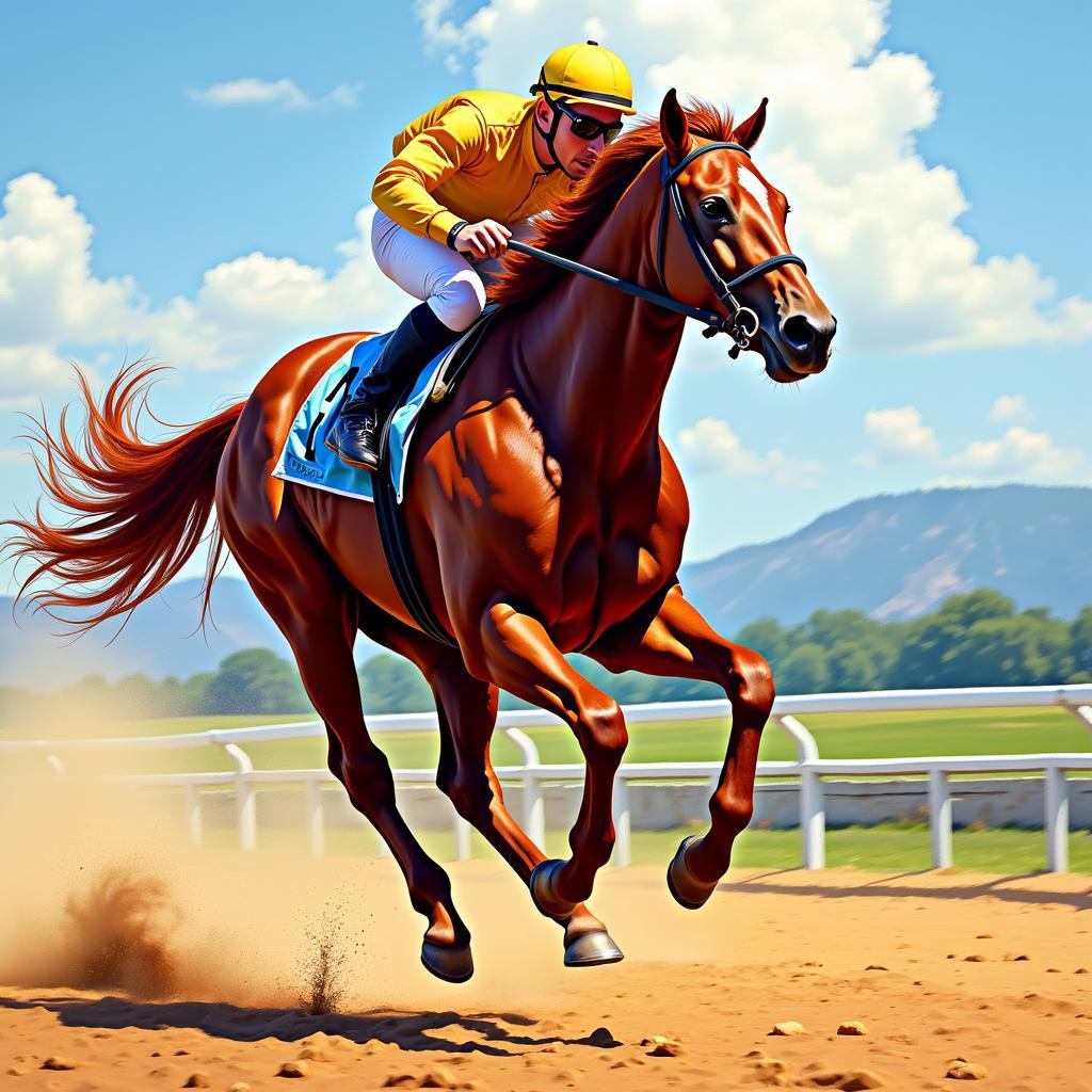 Digital Race Horse Art: A Vibrant Example