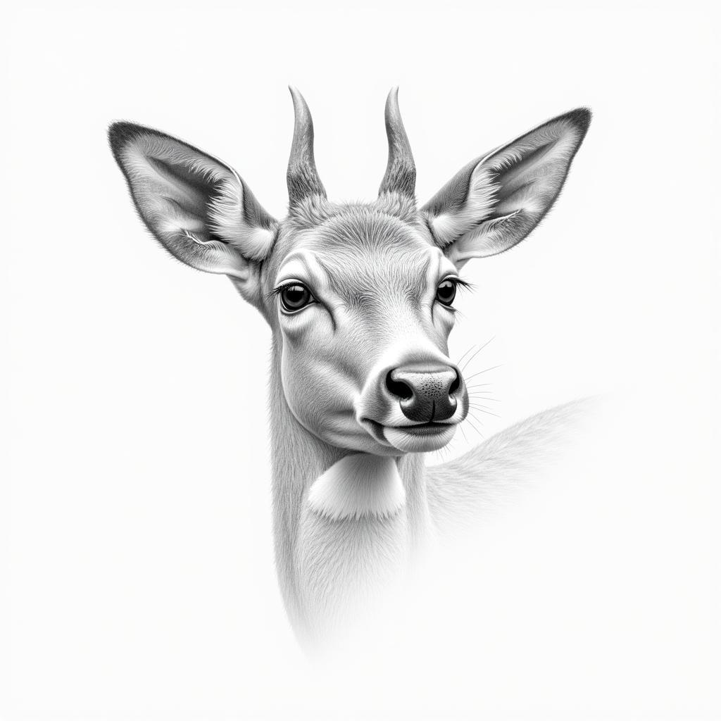 Realistic Deer Spirit Pencil Drawing