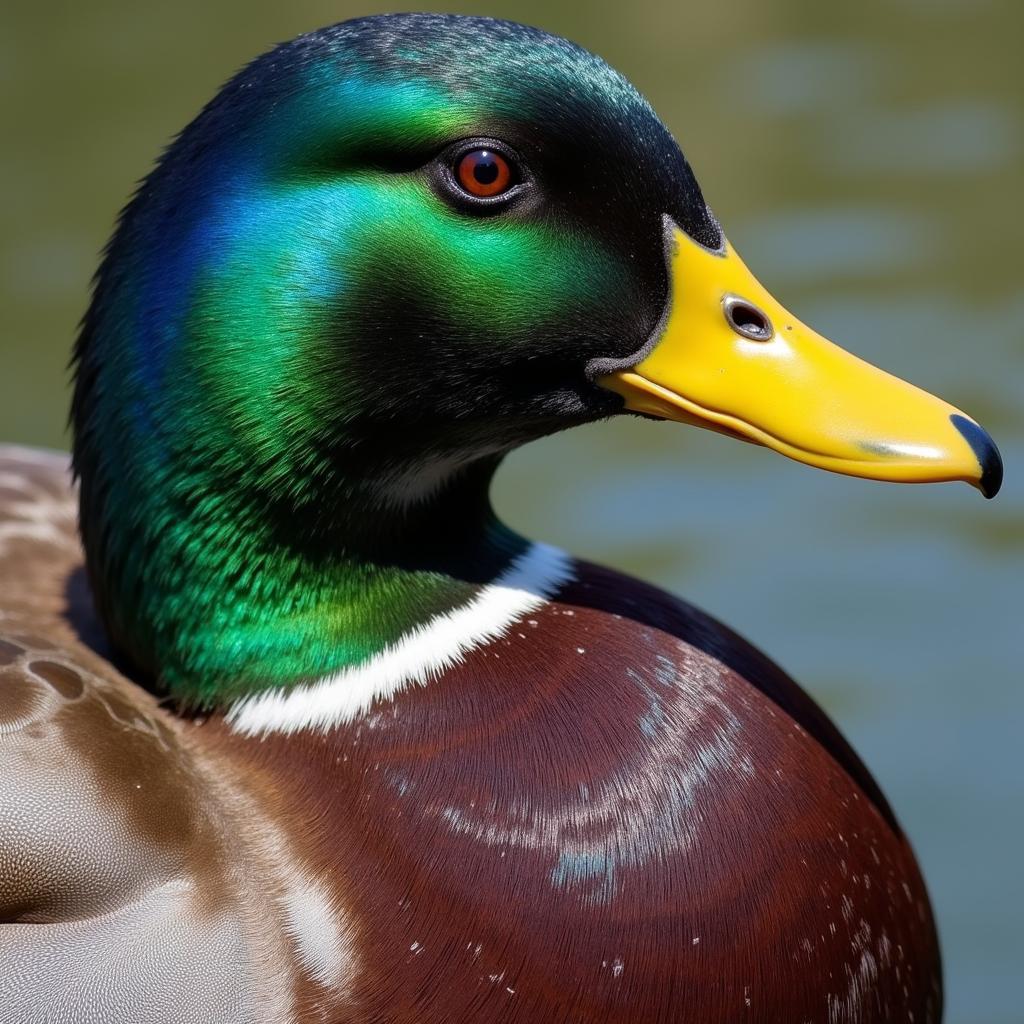 Realistic Duck Painting on Canvas