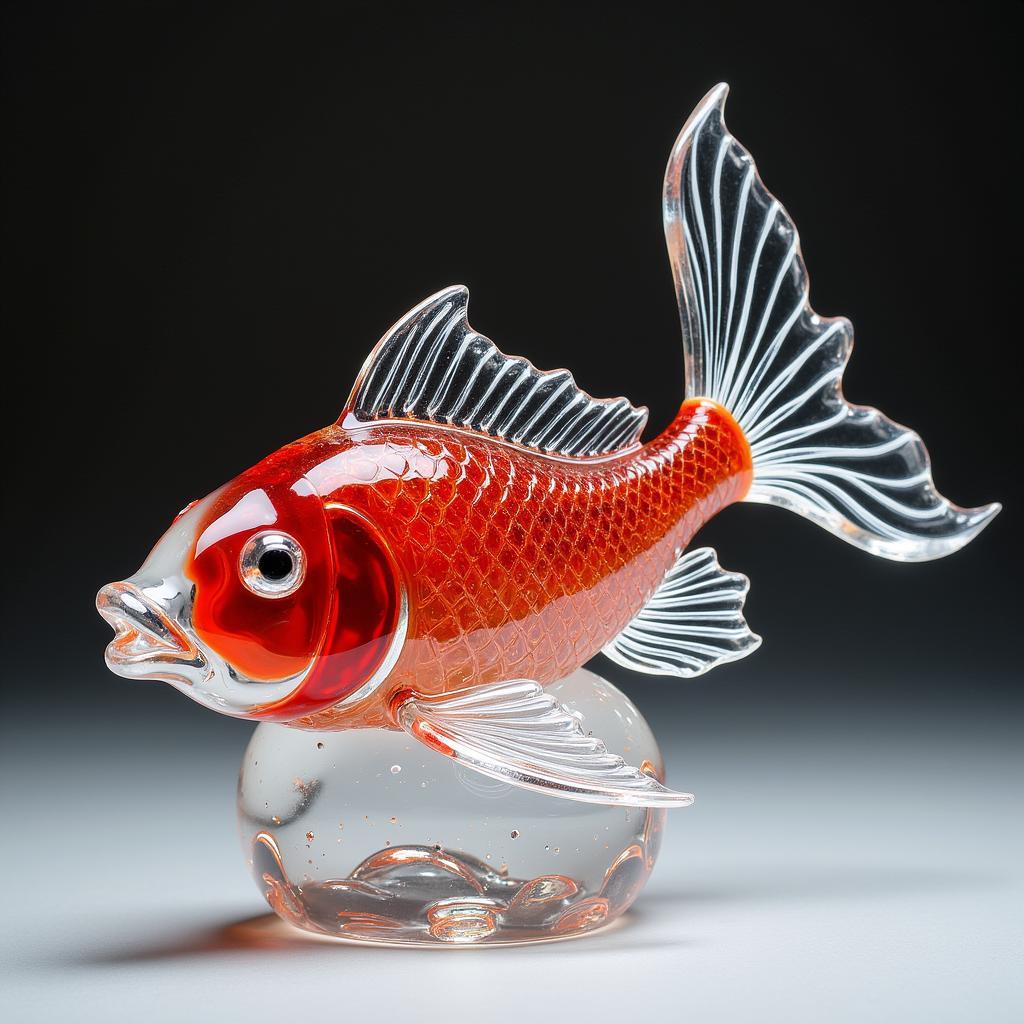 Red Fish Sculpture Glass