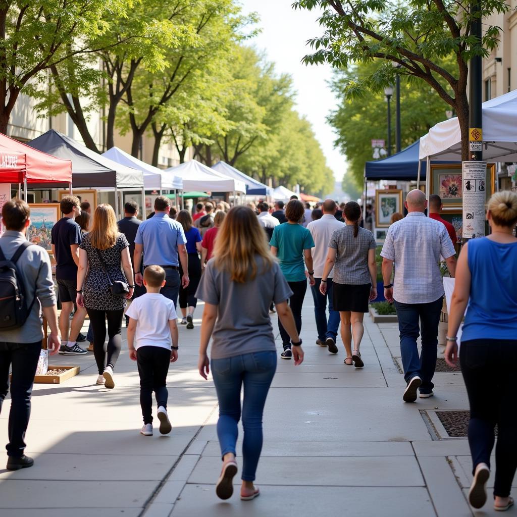 Crowds Enjoying Redlands Art Walk