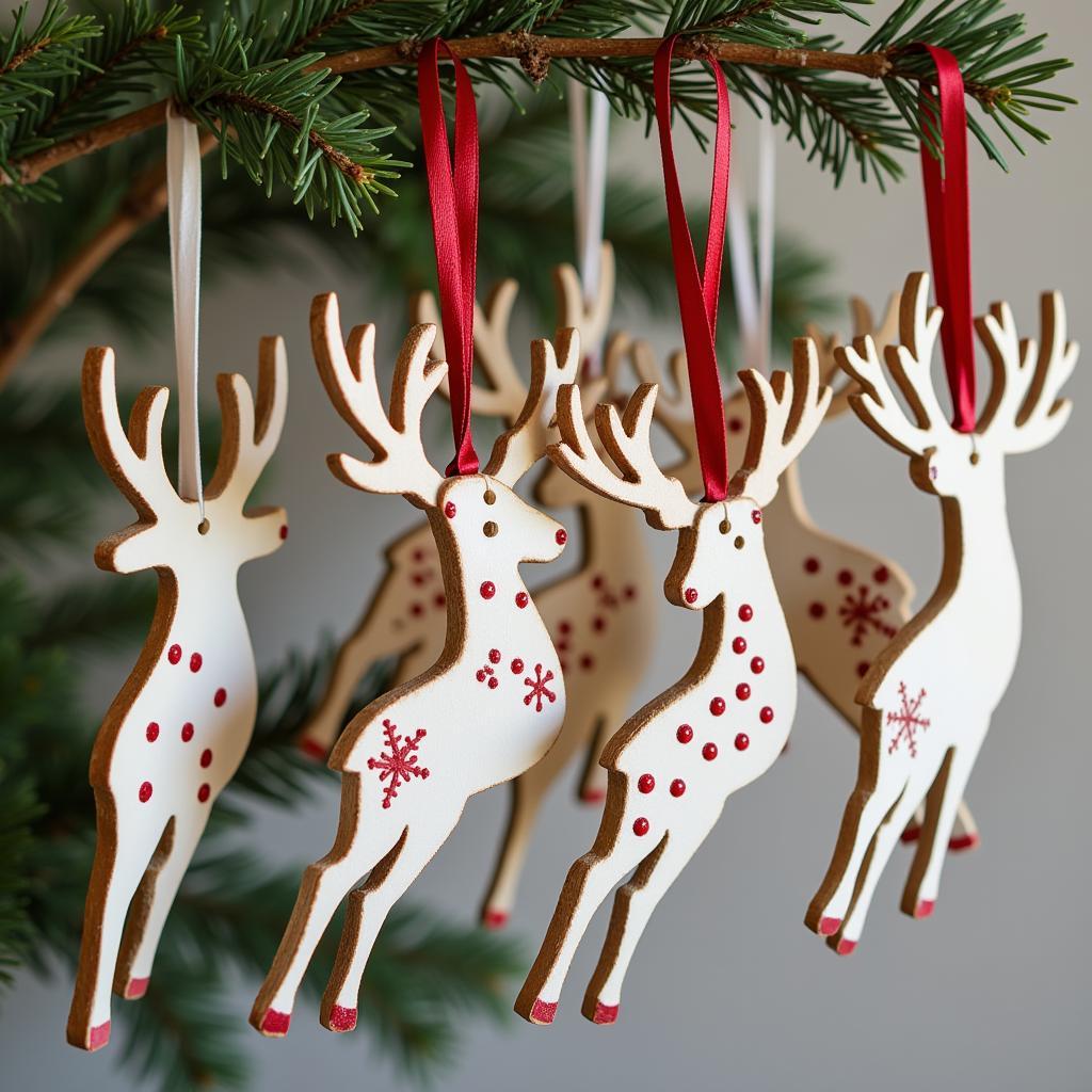 Display of Reindeer Feet Ornaments