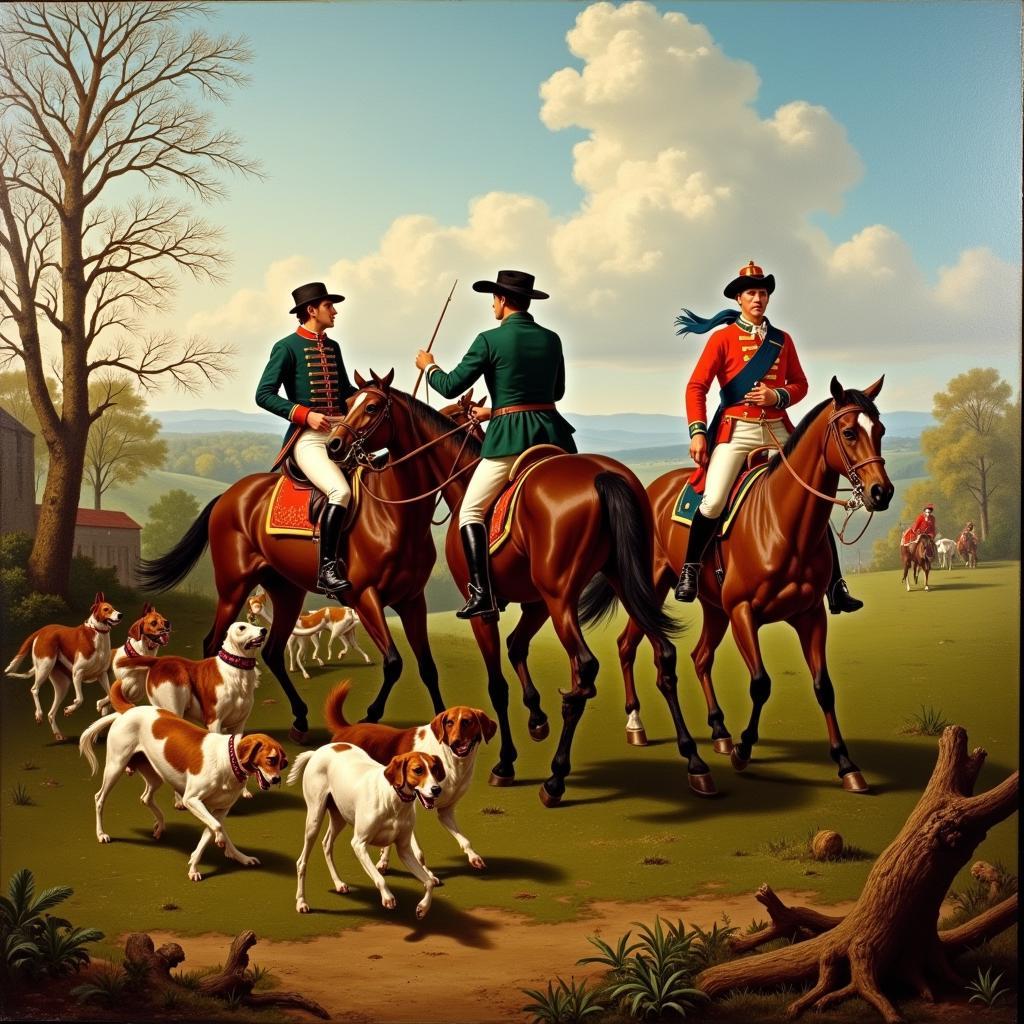 Renaissance Hunting Scene with Dogs