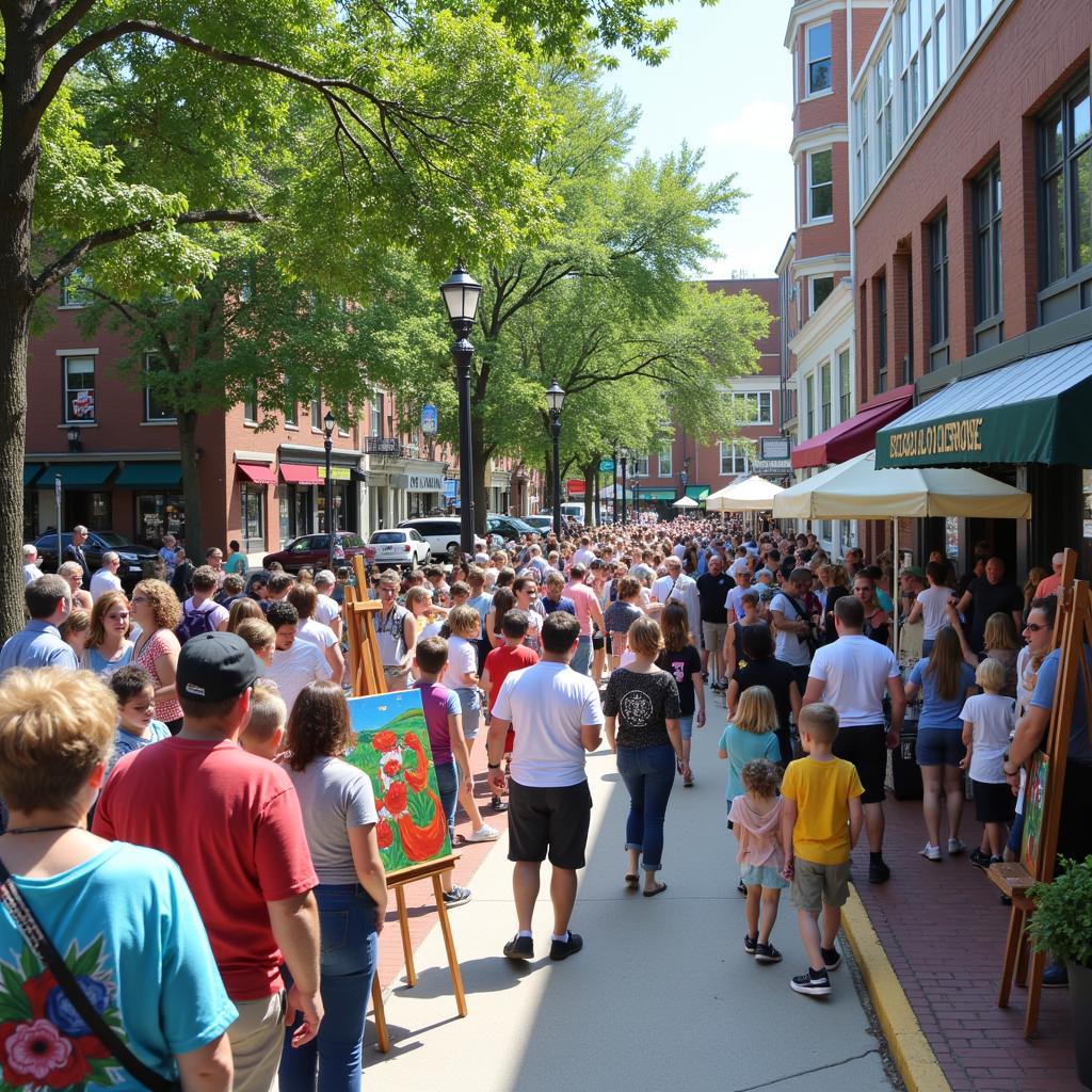 Crowds gather at Roanoke Sidewalk Art Show