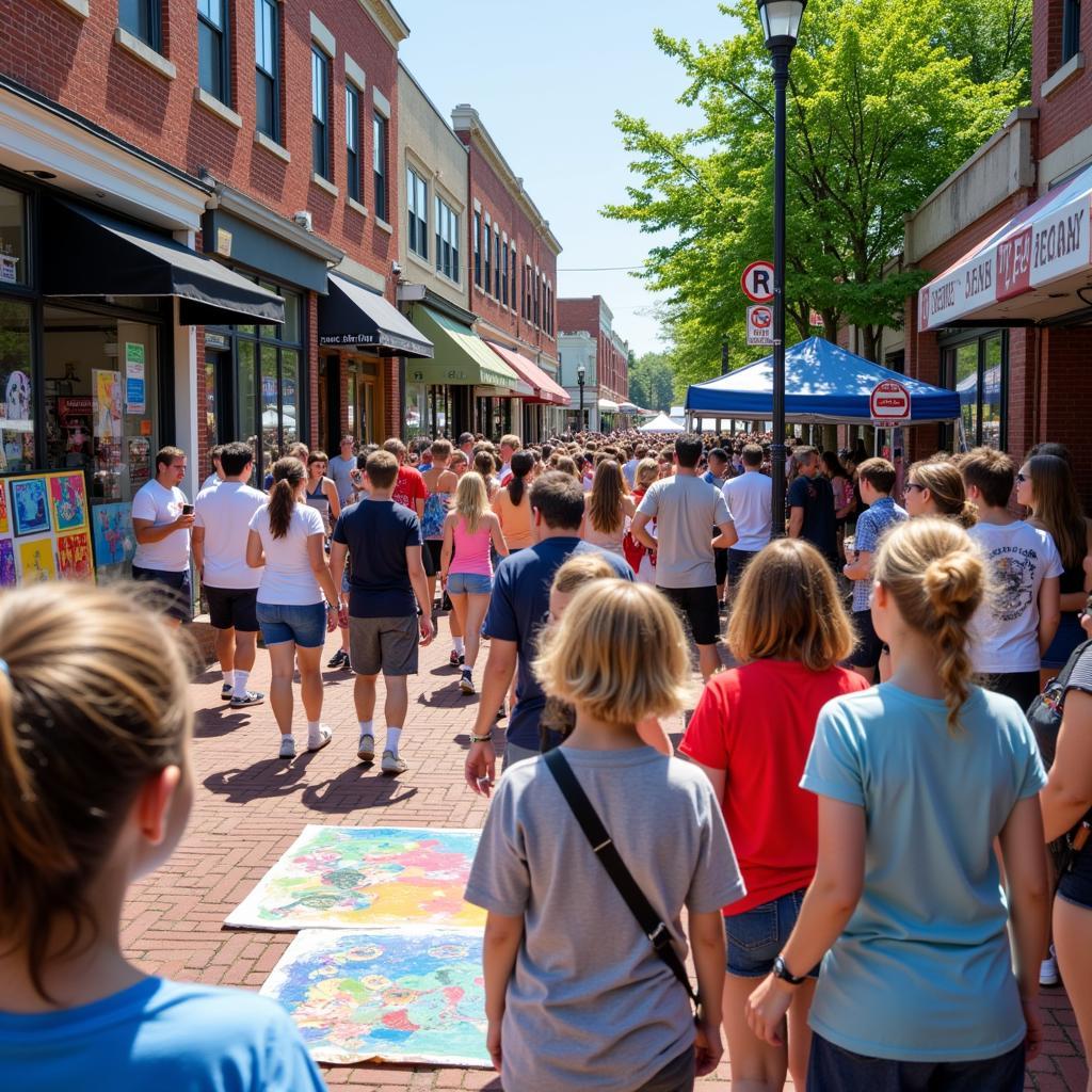 Crowds Gather at the Roanoke Sidewalk Art Show