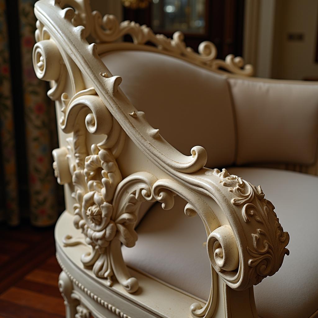 Intricately Carved Rococo Chair